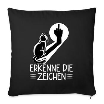Recognize the Signs Funny Cat Shadow - Sofa pillow with filling 45cm x 45cm - black - Front
