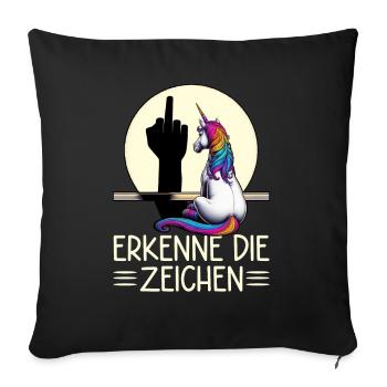 Recognize the Signs Unicorn Shadow Funnier - Sofa pillow with filling 45cm x 45cm - black - Front