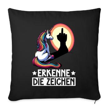 Recognize the Signs Unicorn Shadow Funnier - Sofa pillow with filling 45cm x 45cm - black - Front