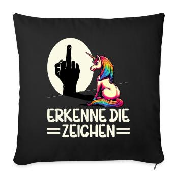 Recognize the Signs Unicorn Shadow Funnier - Sofa pillow with filling 45cm x 45cm - black - Front