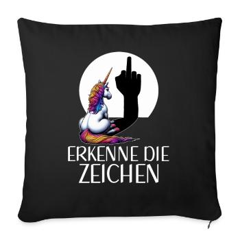 Recognize the Signs Unicorn Shadow Funnier - Sofa pillow with filling 45cm x 45cm - black - Front