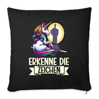 Recognize the Signs Unicorn Shadow Funnier - Sofa pillow with filling 45cm x 45cm - black - Front