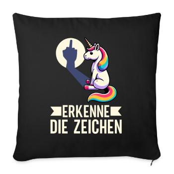 Recognize the Signs Unicorn Shadow Funnier - Sofa pillow with filling 45cm x 45cm - black - Front