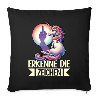 Recognize the Signs Unicorn Shadow Funnier - Sofa pillow with filling 45cm x 45cm - black - Front