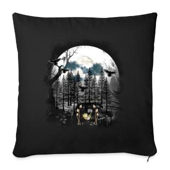 mystical forest forest dweller hammock frog - Sofa pillow with filling 45cm x 45cm - black - Front