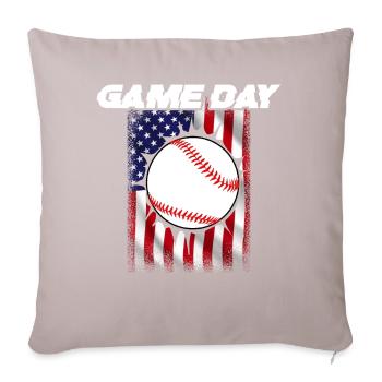 Baseball Sports Joueur de baseball Lanceur Receveur États-Unis - Coussin et housse de 45 x 45 cm - taupe clair - Devant