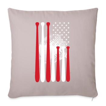 Baseball Sports Joueur de baseball Lanceur Receveur États-Unis - Coussin et housse de 45 x 45 cm - taupe clair - Devant