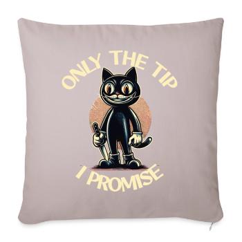 Drôle de chat ne disant que le pourboire Chat psycho - Coussin et housse de 45 x 45 cm - taupe clair - Devant
