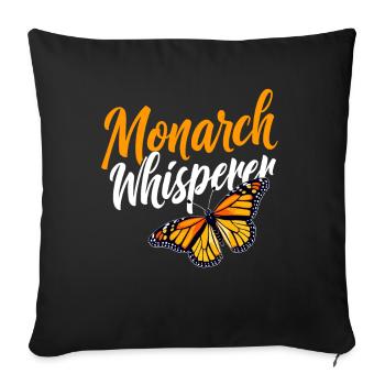 Butterfly, Monarch Whisperer, Entomologist - Sofa pillow with filling 45cm x 45cm - black - Front