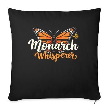 Schmetterling, Monarch Whisperer, Entomologe - Sofakissen mit Füllung 45 x 45 cm - Schwarz - Vorne