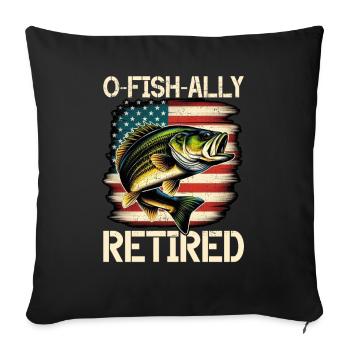 Pêcheur à la retraite Pêche à l’achigan Poisson-chat Retraite - Coussin et housse de 45 x 45 cm - noir - Devant
