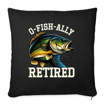 Pêcheur à la retraite Pêche à l’achigan Poisson-chat Retraite - Coussin et housse de 45 x 45 cm - noir - Devant