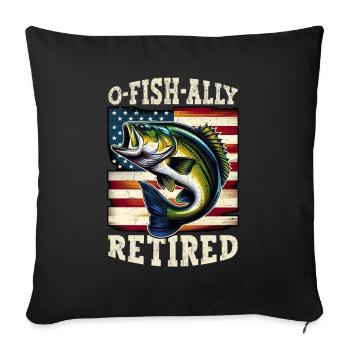 Pêcheur à la retraite Pêche à l’achigan Poisson-chat Retraite - Coussin et housse de 45 x 45 cm - noir - Devant