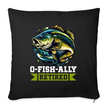 Pêcheur à la retraite Pêche à l’achigan Poisson-chat Retraite - Coussin et housse de 45 x 45 cm - noir - Devant