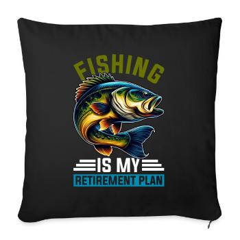 Pêcheur à la retraite Pêche à l’achigan Poisson-chat Retraite - Coussin et housse de 45 x 45 cm - noir - Devant