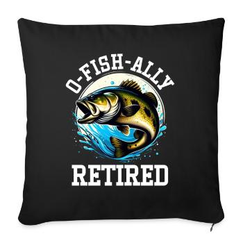 Pêcheur à la retraite Pêche à l’achigan Poisson-chat Retraite - Coussin et housse de 45 x 45 cm - noir - Devant