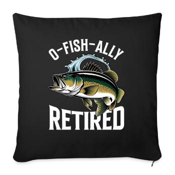 Pêcheur à la retraite Pêche à l’achigan Poisson-chat Retraite - Coussin et housse de 45 x 45 cm - noir - Devant