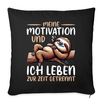 Ma motivation et moi vivons actuellement séparément - Coussin et housse de 45 x 45 cm - noir - Devant