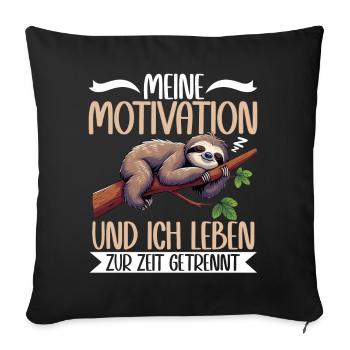 Ma motivation et moi vivons actuellement séparément - Coussin et housse de 45 x 45 cm - noir - Devant
