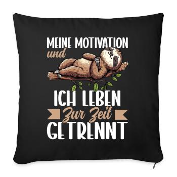 Ma motivation et moi vivons actuellement séparément - Coussin et housse de 45 x 45 cm - noir - Devant