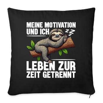 My motivation and I are currently living separately - Sofa pillow with filling 45cm x 45cm - black - Front