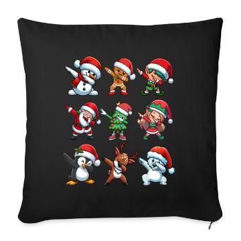 Dabbing Santa Elf Christmas Dance Squad Trendy - Sofa pillow with filling 45cm x 45cm - black - Front