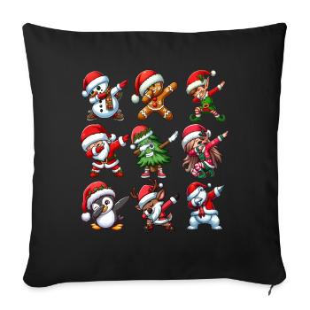 Dabbing Santa Elf Christmas Dance Squad Trendy - Sofa pillow with filling 45cm x 45cm - black - Front
