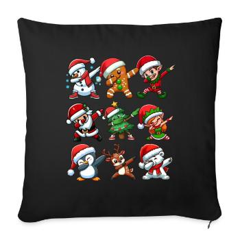 Dabbing Santa Elf Christmas Dance Squad Trendy - Sofa pillow with filling 45cm x 45cm - black - Front