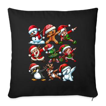 Dabbing Santa Elf Christmas Dance Squad Trendy - Sofa pillow with filling 45cm x 45cm - black - Front