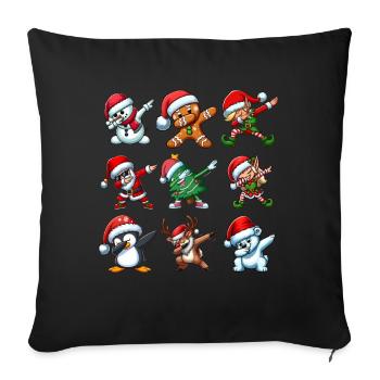 Dabbing Santa Elf Christmas Dance Squad Trendy - Sofa pillow with filling 45cm x 45cm - black - Front