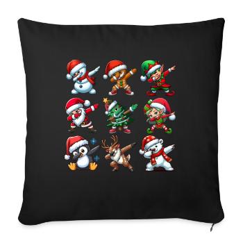 Dabbing Santa Elf Christmas Dance Squad Trendy - Sofa pillow with filling 45cm x 45cm - black - Front