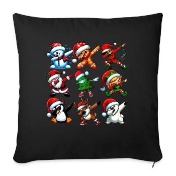 Dabbing Santa Elf Christmas Dance Squad Trendy - Sofa pillow with filling 45cm x 45cm - black - Front