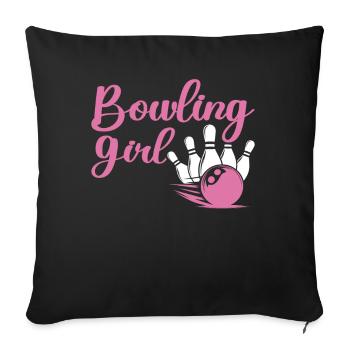 Bowling Girl Funny Ladies Team Bowler Sport - Sofa pillow with filling 45cm x 45cm - black - Front