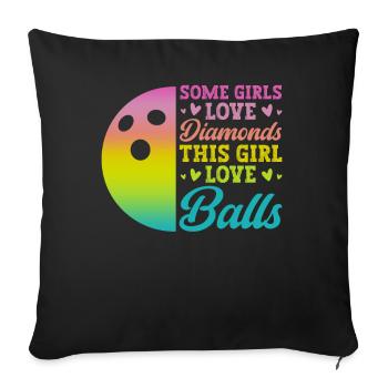 Bowling Girl Funny Ladies Team Bowler Sport - Sofa pillow with filling 45cm x 45cm - black - Front