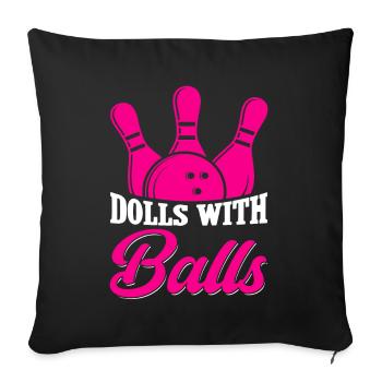 Bowling Girl Funny Ladies Team Bowler Sport - Sofa pillow with filling 45cm x 45cm - black - Front