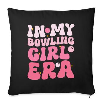 Bowling Girl Funny Ladies Team Bowler Sport - Sofa pillow with filling 45cm x 45cm - black - Front