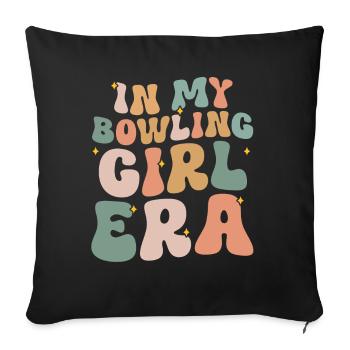 Bowling Girl Funny Ladies Team Bowler Sport - Sofa pillow with filling 45cm x 45cm - black - Front