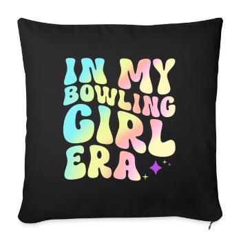 Bowling Girl Funny Ladies Team Bowler Sport - Sofa pillow with filling 45cm x 45cm - black - Front