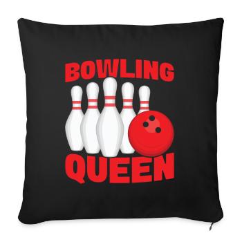 Bowling Girl Funny Ladies Team Bowler Sport - Sofa pillow with filling 45cm x 45cm - black - Front
