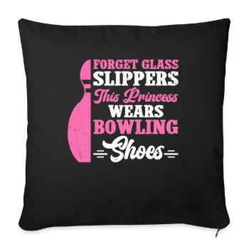 Bowling Girl Funny Ladies Team Bowler Sport - Sofa pillow with filling 45cm x 45cm - black - Front
