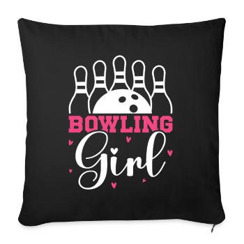 Bowling Girl Funny Ladies Team Bowler Sport - Sofa pillow with filling 45cm x 45cm - black - Front