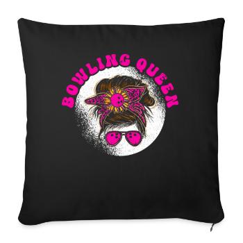Bowling Girl Funny Ladies Team Bowler Sport - Sofa pillow with filling 45cm x 45cm - black - Front
