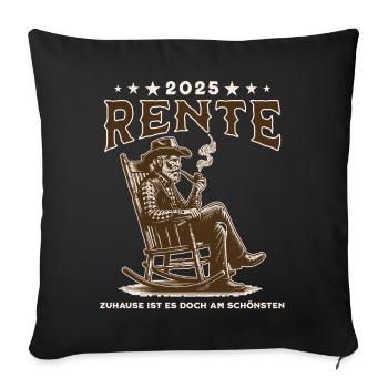 Pension 2025 Pensioner Shirt Farewell Gift Pension - Sofa pillow with filling 45cm x 45cm - black - Front