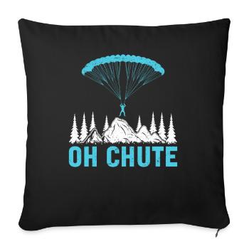 Camp de pompiers parachutistes -Junkie-Parachutiste - Coussin et housse de 45 x 45 cm - noir - Devant