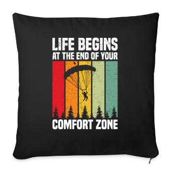 Camp de pompiers parachutistes -Junkie-Parachutiste - Coussin et housse de 45 x 45 cm - noir - Devant