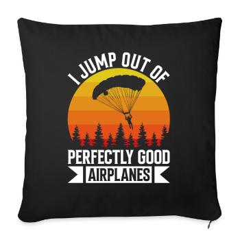 Camp de pompiers parachutistes -Junkie-Parachutiste - Coussin et housse de 45 x 45 cm - noir - Devant