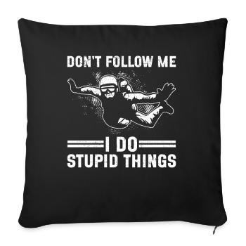 Camp de pompiers parachutistes -Junkie-Parachutiste - Coussin et housse de 45 x 45 cm - noir - Devant