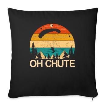 Camp de pompiers parachutistes -Junkie-Parachutiste - Coussin et housse de 45 x 45 cm - noir - Devant