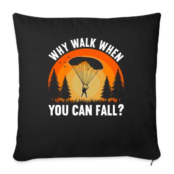 Camp de pompiers parachutistes -Junkie-Parachutiste - Coussin et housse de 45 x 45 cm - noir - Devant