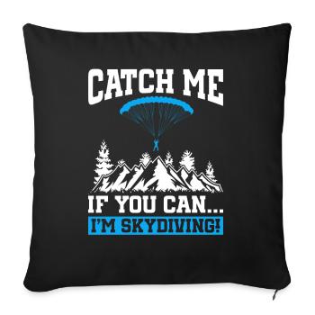 Camp de pompiers parachutistes -Junkie-Parachutiste - Coussin et housse de 45 x 45 cm - noir - Devant